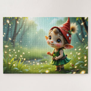 Niedlich Baby Gnome Chasing Fireflies Puzzle