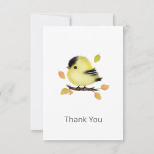 Niedlich Baby Goldfinch Bird Vielen Dank Note Kart Mitteilungskarte