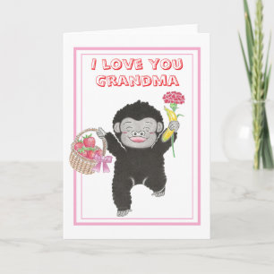 Niedlich Baby Gorilla Grandma Muttertagskarte Karte