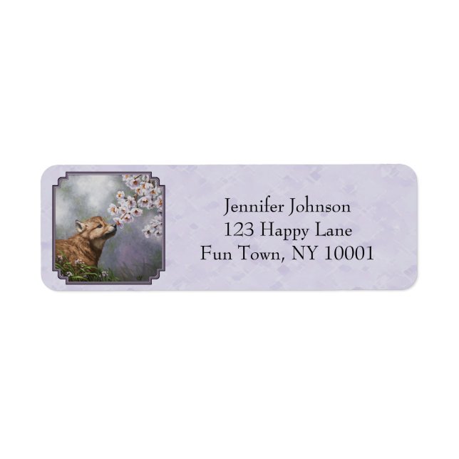 Niedlich Baby Gray Wolf Pup und Blume (Vorne)