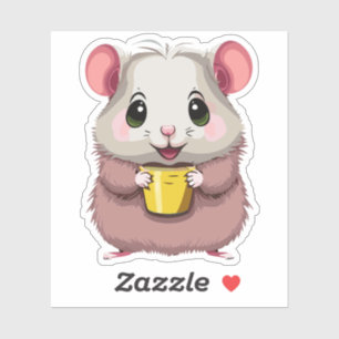 Niedlich Baby Hamster Cartoon Aufkleber