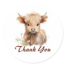 Niedlich Baby Highland Cow Spring Blumen Personali