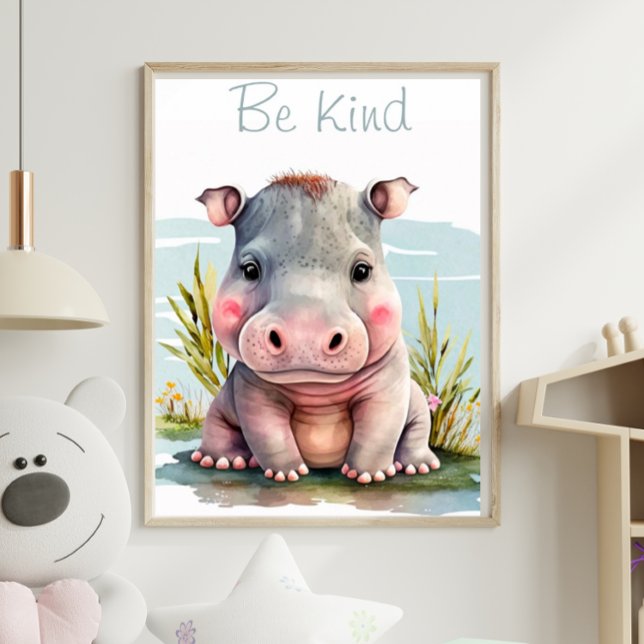 Niedlich Baby Hippo Animal Print Poster (Von Creator hochgeladen)