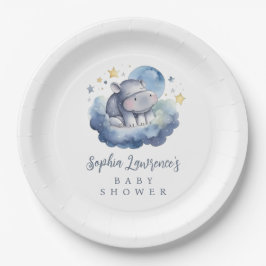 Niedlich Baby Hippo Babydusche Pappteller