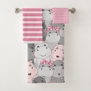 Niedlich Baby Hippo Bad Handtuch Set