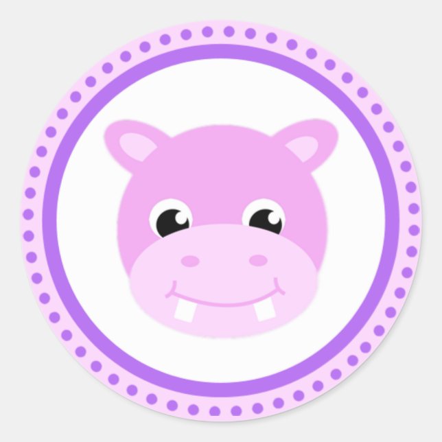 Niedlich Baby Hippo Cartoon Stickers (Vorderseite)