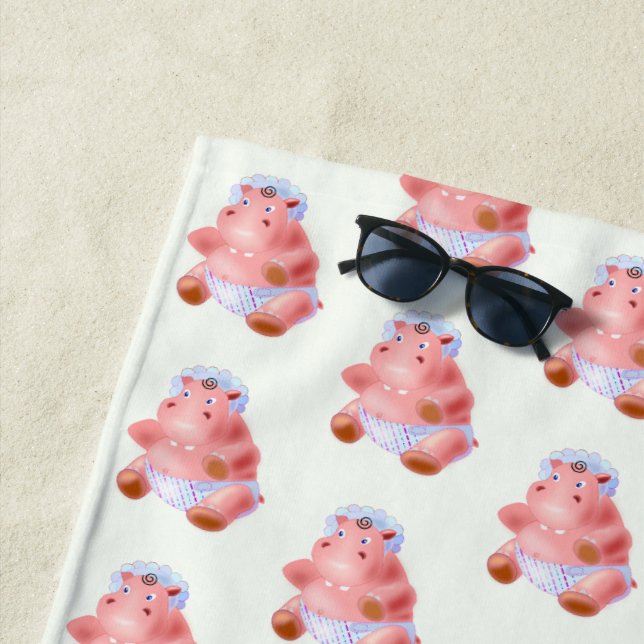 Niedlich Baby Hippo Funny Beach Handtuch (Beispiel)