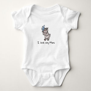 Niedlich Baby Hippo I Liebe Mimi Baby Strampler