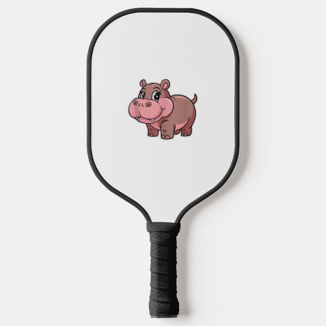 Niedlich Baby Hippo Moo Deng Tank Top_1 Pickleball Schläger (Vorderseite)
