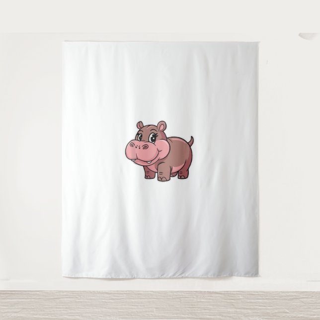 Niedlich Baby Hippo Moo Deng Tank Top_1 Wandteppich (Vorderseite)