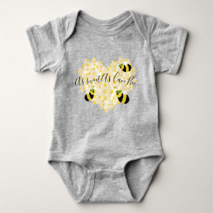 Niedlich Baby Honey Bee Honeycomb Herd mit Name Ba Baby Strampler