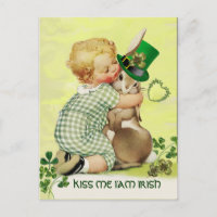 NIEDLICH BABY HUGGING RABBIT Irish St. Patrick's D