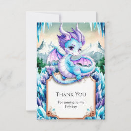 Niedlich Baby Ice Dragon Birthday Dankeskarte