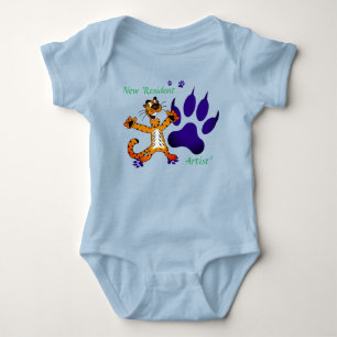 Niedlich Baby Kids Tiger Tracks Künstlerisch Strampler
