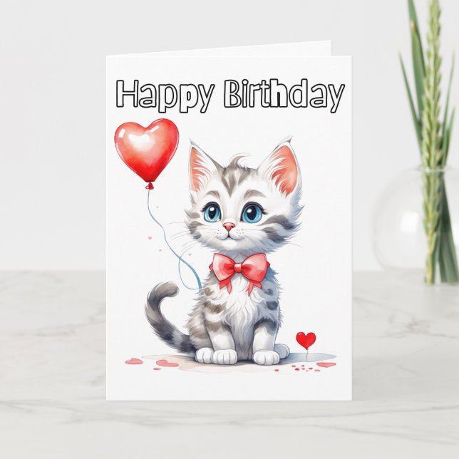 Niedlich Baby Kitten Happy Birthday Karte (Vorderseite)