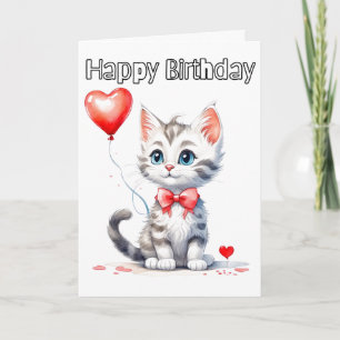 Niedlich Baby Kitten Happy Birthday Karte