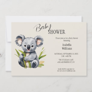 Niedlich Baby Koala Babydusche Einladung