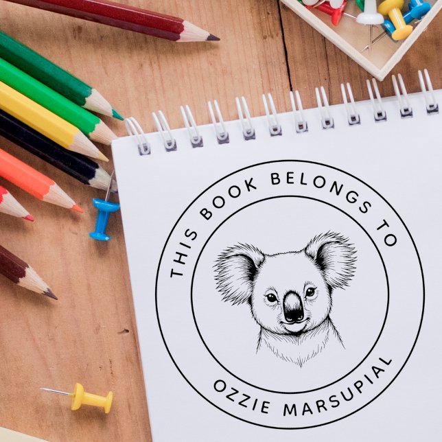 Niedlich Baby Koala Dieses Buch gehört zum Namen d Permastempel (Von Creator hochgeladen)