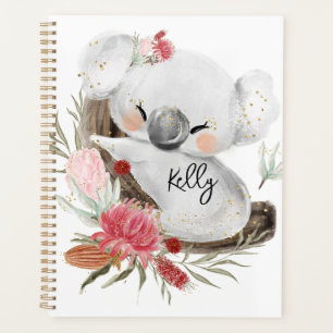 Niedlich Baby Koala Gold Speckle Individuelle Name Planer