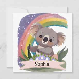 Niedlich Baby Koala Rainbow Individuelle Name
