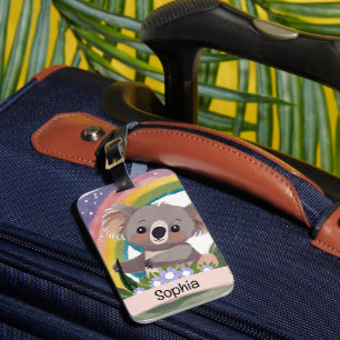 Niedlich Baby Koala Rainbow Individuelle Name Gepäckanhänger