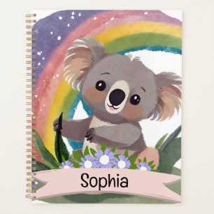 Niedlich Baby Koala Rainbow Individuelle Name Planer
