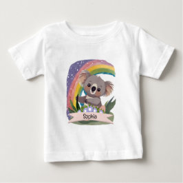 Niedlich Baby Koala Rainbow Individuelle Name T-shirt