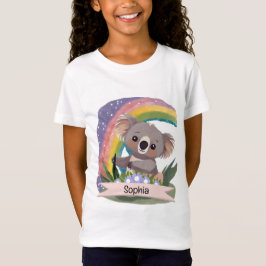 Niedlich Baby Koala Rainbow Individuelle Name T-Shirt