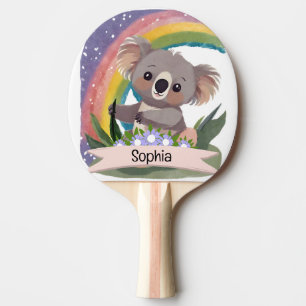 Niedlich Baby Koala Rainbow Individuelle Name Tischtennis Schläger