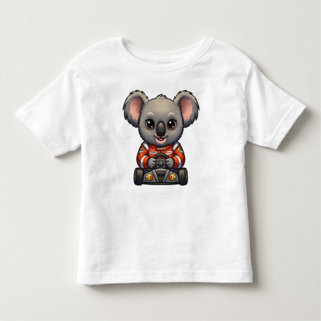Niedlich Baby Koala Rennfahrer Kleinkind T-shirt (Vorderseite)