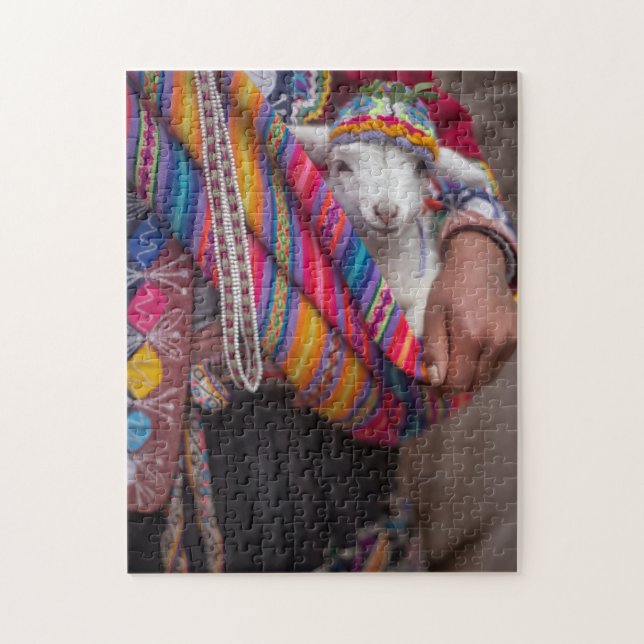 Niedlich Baby Lamb Sheep Peruvian Jigsaw Puzzle (Vertikal)