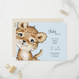 Niedlich Baby Leopard Babydusche Einladungspostkarte