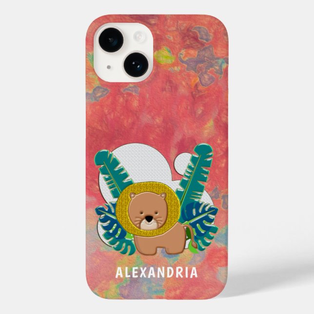 Niedlich Baby Lion Animal Jungle Moderne personali Case-Mate iPhone Hülle (Rückseite)