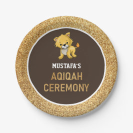 Niedlich Baby Lion Aqiqah Pappteller