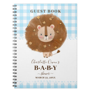 Niedlich Baby Lion Blue Baby DuschNotebook Notizblock