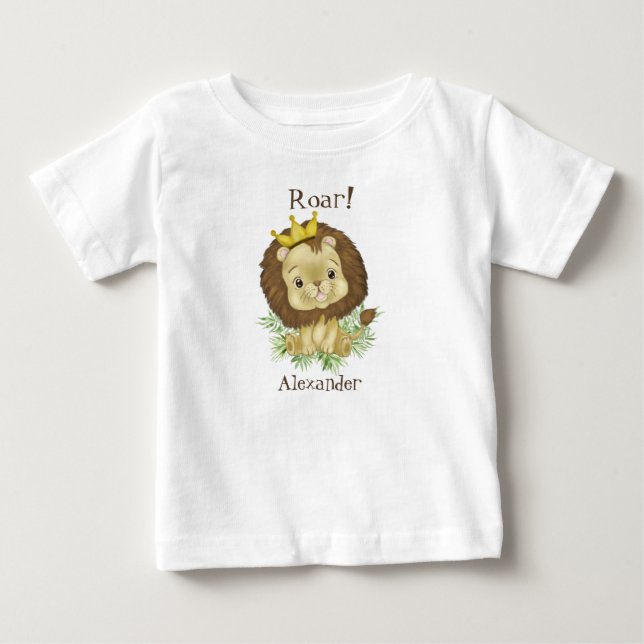 Niedlich Baby Lion King Watercolor Jungle Roar! T-shirt (Vorderseite)
