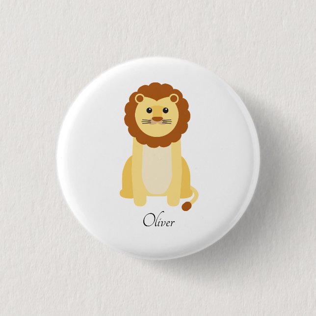 Niedlich Baby Lion Personalisiert Button (Vorderseite)