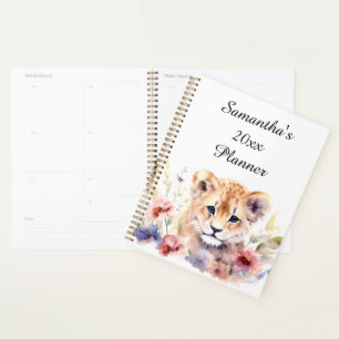Niedlich Baby Lion Personalisiert Planner Planer