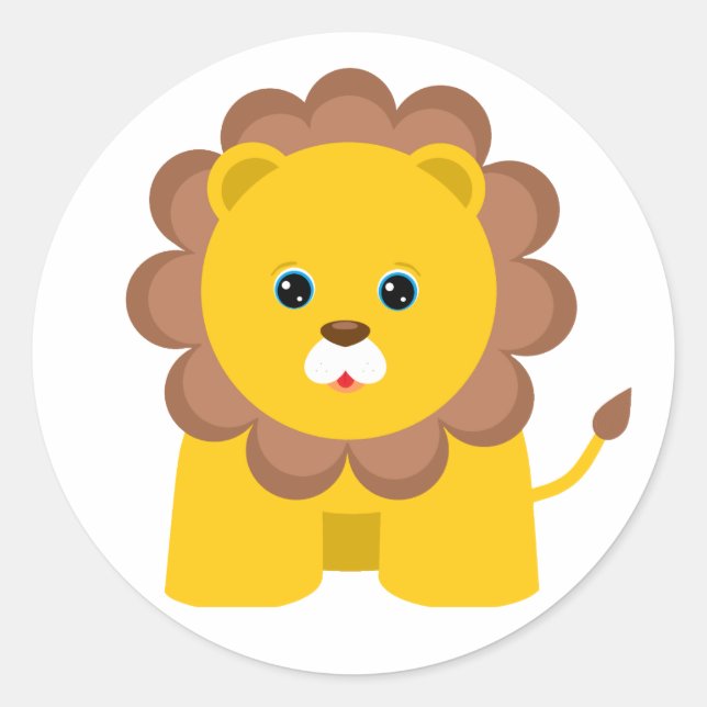 Niedlich Baby Lion Runder Aufkleber (Vorderseite)
