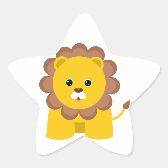 Niedlich Baby Lion Stern-Aufkleber (Vorderseite)