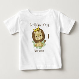Niedlich Baby Lion Watercolor Thema Geburtstag Kin Baby T-shirt