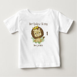 Niedlich Baby Lion Watercolor Thema Geburtstag Kin T-shirt