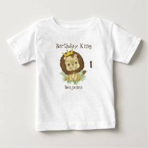 Niedlich Baby Lion Watercolor Thema Geburtstag Kin T-shirt
