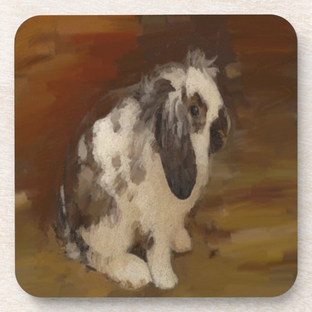 Niedlich, Baby Lop Eared Rabbit Getränkeuntersetzer (Vorderseite)