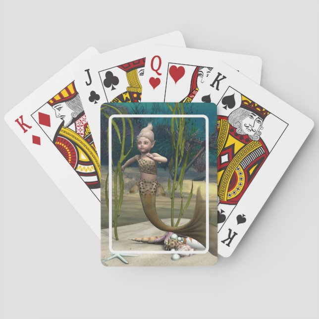 Niedlich Baby Mermaid Spielkarten (Rückseite)