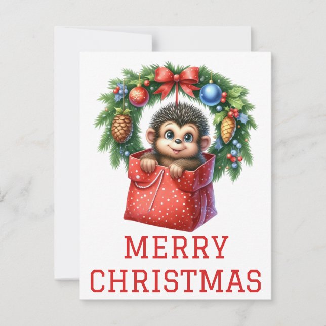 Niedlich Baby Monkey Weihnachtskarte Feiertagskarte (Vorderseite)