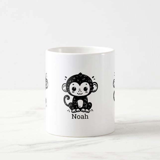Niedlich Baby Monkey Zeichnend - Kawaii Kinderzimm Kaffeetasse (Mittel)