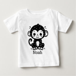 Niedlich Baby Monkey Zeichnend - Kawaii Kinderzimm T-shirt