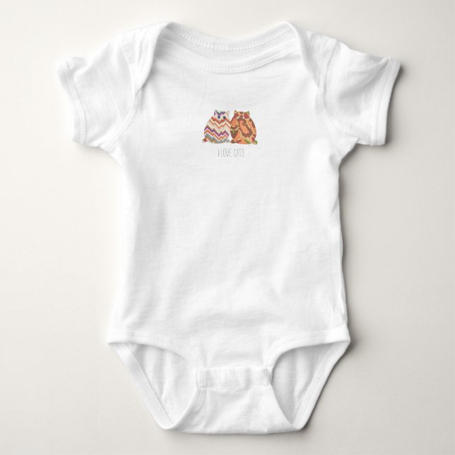 Niedlich Baby One Piece - I Liebe Cats Strampler (Vorderseite)