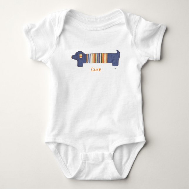 Niedlich Baby One Piece - Niedliche Dackel Strampler (Vorderseite)